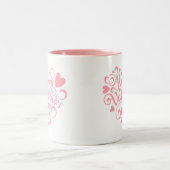 Happy Valentine's Day Modern Zweifarbige Tasse (Mittel)