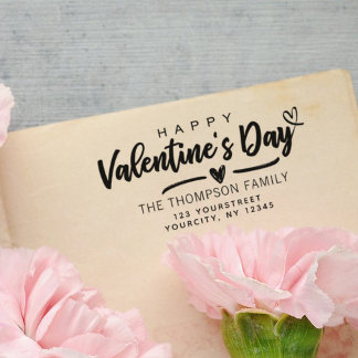 Happy Valentines Day Moderne Rücksendeadresse Permastempel