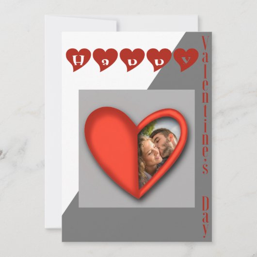 Happy Valentine's Day - Modernes Herz Feiertagskarte (Vorderseite)