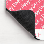 Happy Valentines Day Modernes Skriptmuster Mousepad (Ecke)