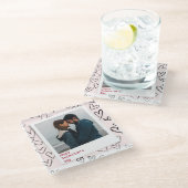 Happy Valentines Day Modernes, stilvolles Romantis Glasuntersetzer (Schrägansicht)