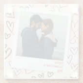 Happy Valentines Day Modernes, stilvolles Romantis Glasuntersetzer (Rückseite)