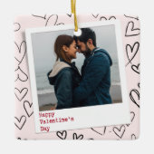 Happy Valentines Day Modernes, stilvolles Romantis Keramikornament (Vorderseite)