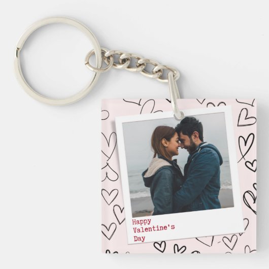 Happy Valentines Day Modernes, stilvolles Romantis Schlüsselanhänger (Vorderseite)