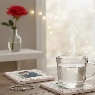 Happy Valentines Day Modernes, stilvolles Romantis Steinuntersetzer