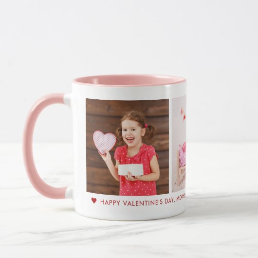 Happy Valentine's Day Mommy 3 Foto Custom Tasse (Links)