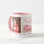 Happy Valentine's Day Mommy 3 Foto Custom Tasse (Vorderseite Links)