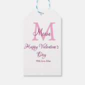 Happy valentine's day monogram pink name love girl geschenkanhänger (Vorderseite)