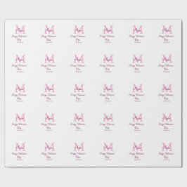 Happy valentine's day monogram pink name love girl geschenkpapier