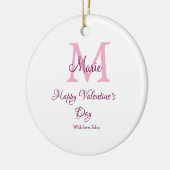 Happy valentine's day monogram pink name love girl keramik ornament (Links)