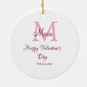 Happy valentine's day monogram pink name love girl keramik ornament (Hinten)
