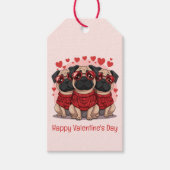 Happy Valentines Day Mops Hunde Geschenkanhänger (Vorderseite)