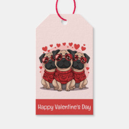 Happy Valentines Day Mops Hunde Geschenkanhänger