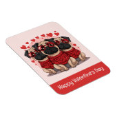 Happy Valentines Day Mops Hunde Magnet (Rechte Seite)