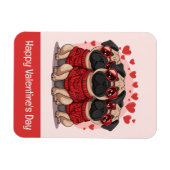 Happy Valentines Day Mops Hunde Magnet (Horizontal)