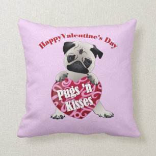 Happy Valentines Day Möpsen N Kisses Mops T-Shirt Kissen