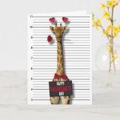 Happy Valentine's Day Mugshot Guilty Giraffe Funny Karte (Gelbe Blume)