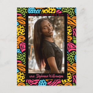 Happy Valentines Day Multicolor Dschungelherz Foto Feiertagspostkarte