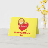 Happy Valentine's Day My Daughter Löwe Thema Karte (Gelbe Blume)