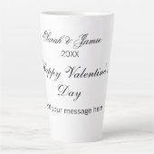 Happy Valentine's day name date message simple ele Milchtasse (Vorderseite)