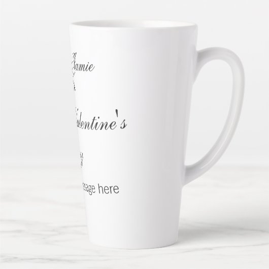 Happy Valentine's day name date message simple ele Milchtasse (Rechts)