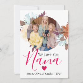 Happy Valentines Day Nana, Oma Einfaches Foto Feiertagskarte