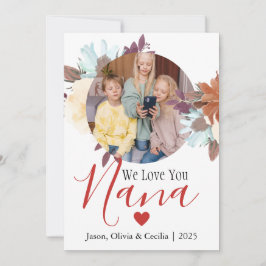 Happy Valentines Day Nana, Oma Einfaches Foto Feiertagskarte