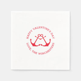 Happy Valentine's Day nautical anchors Custom nied Serviette