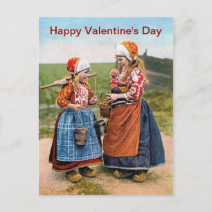 HAPPY VALENTINE'S DAY Niederländische Schwestern P Feiertagspostkarte