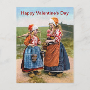 HAPPY VALENTINE'S DAY Niederländische Schwestern P Feiertagspostkarte