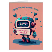 Happy Valentines Day Niedlich Blue Robot, Herz Spa (Vorne)