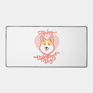 Happy Valentines Day Niedlich Corgi Hund Schreibtischunterlage