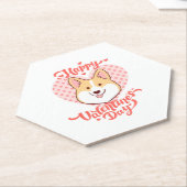 Happy Valentines Day Niedlich Corgi Hund Untersetzer (angewinkelt)