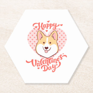 Happy Valentines Day Niedlich Corgi Hund Untersetzer