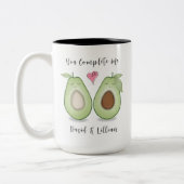 Happy Valentine's Day Niedlich Funny Simple Avocad Zweifarbige Tasse (Links)
