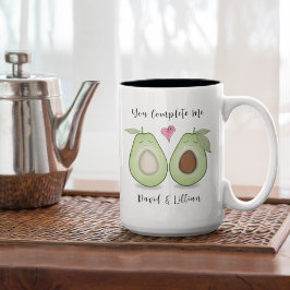 Happy Valentine's Day Niedlich Funny Simple Avocad Zweifarbige Tasse