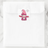 Happy Valentine's Day Niedlich Gnome Quadratischer Aufkleber (Tasche)