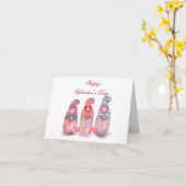 Happy Valentine's Day Niedlich Gnomes mit Herz Karte (Gelbe Blume)