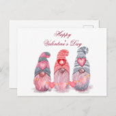 Happy Valentine's Day Niedlich Gnomes mit Herz Postkarte (Vorne/Hinten)