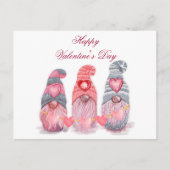 Happy Valentine's Day Niedlich Gnomes mit Herz Postkarte (Vorderseite)