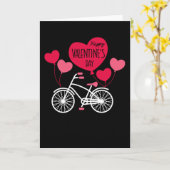 Happy Valentines Day Niedlich Heart Balloons Bicyc Karte (Gelbe Blume)