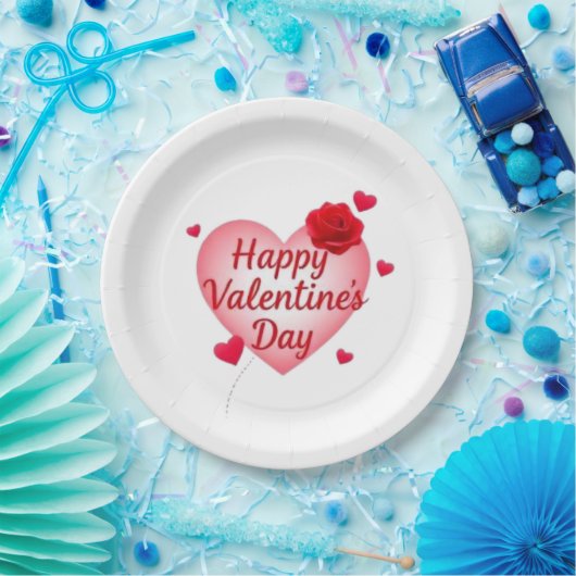 Happy Valentine's Day niedlich Heart Pappteller (Party)