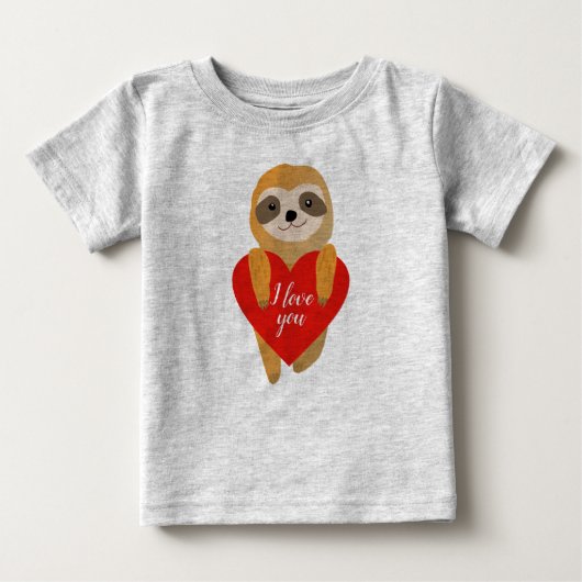 Happy Valentine's Day | Niedlich Heart Sloth Baby T-shirt (Vorderseite)