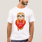 Happy Valentine's Day | Niedlich Heart Sloth T-Shirt (Vorderseite)