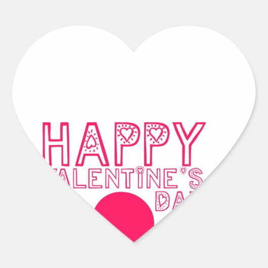 Happy Valentine's day Niedlich Heart Sticker (Vorderseite)