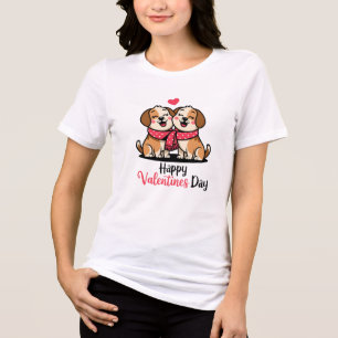 Happy Valentines Day Niedlich Hunde Romantische Tri-Blend Shirt
