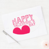 Happy Valentine's day Niedlich Oval Sticker (Umschlag)