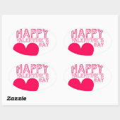 Happy Valentine's day Niedlich Oval Sticker (Blatt)