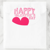 Happy Valentine's day Niedlich Oval Sticker (Tasche)