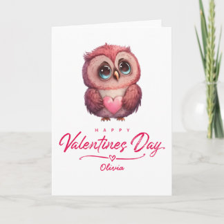 Happy Valentines Day Niedlich Owl Card Karte